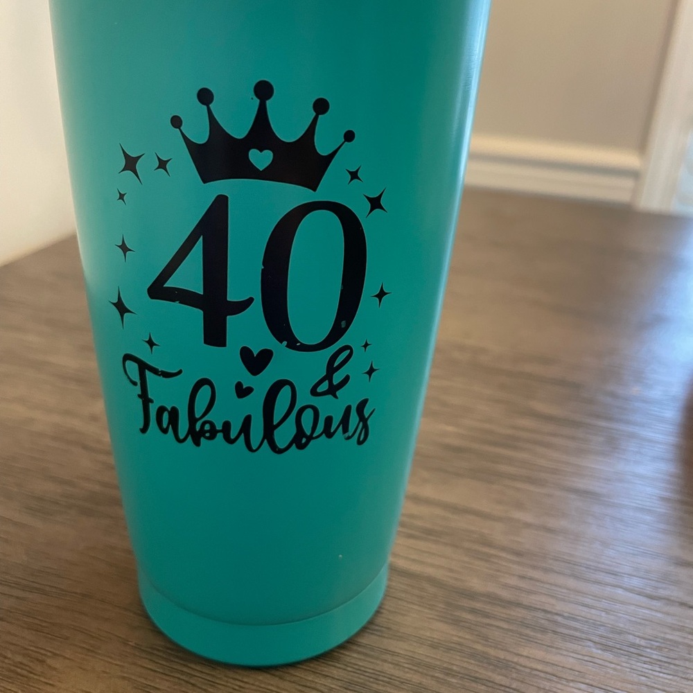 Teal 40 & Fabulous Party Tumbler